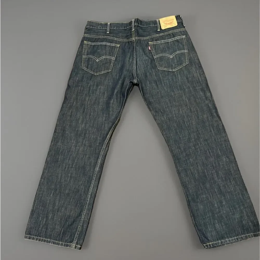 Levi's 569 Men's Jeans 38x32 Blue Denim Straight Leg Loose Fit Dark 100% Cotton